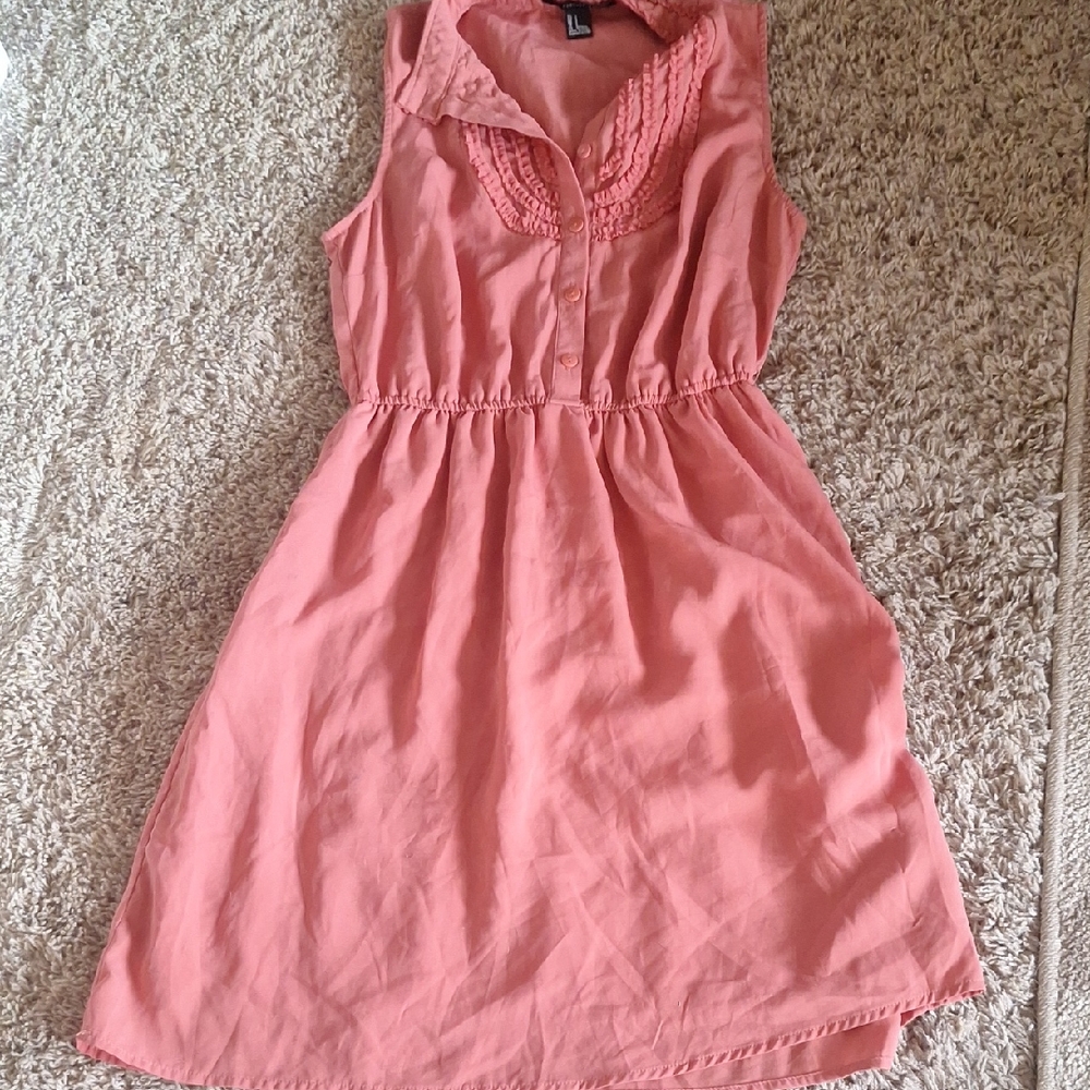 Forever 21 Pink Sleeveless Sundress with Notched Collar